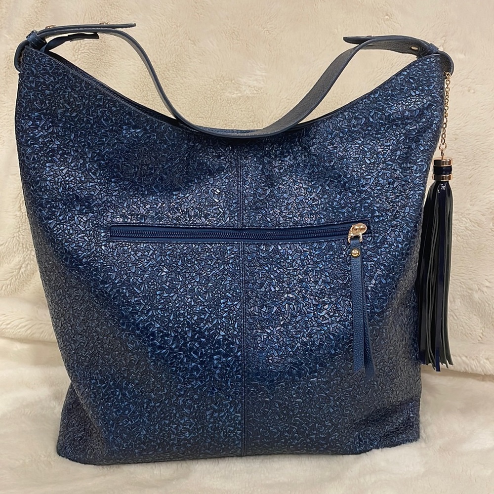 Versilia Large Leather Bag Electric Blue